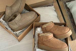 Bottes de neige courtes en laine à semelle épaisse pour femme